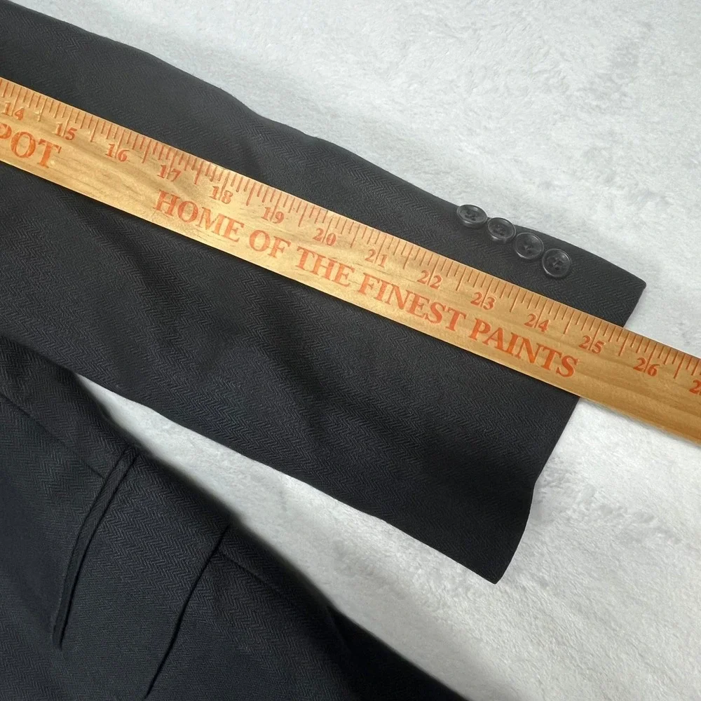 Jos A Bank Signature Collection Silk Camelhair Blazer Mens 44L Black Herringbone